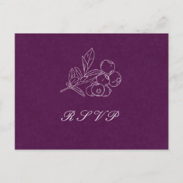 Cartão Postal RSVP de Casamento Elegante de Arte de Linha de Dam
