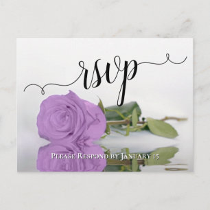 Cartão Postal RSVP de Casamento Elegante de Rosa de Reflexão Lil