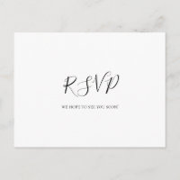 Cartão postal RSVP de Casamento Elegante Simples