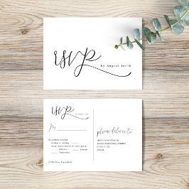Cartão Postal RSVP de Casamento Elegante Simples
