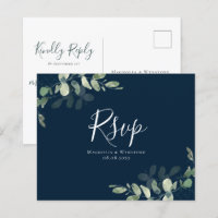 Cartão postal RSVP de Casamento Eucalyptus de Orça