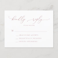 RSVP de Casamento Minimalista Dusty Rosa