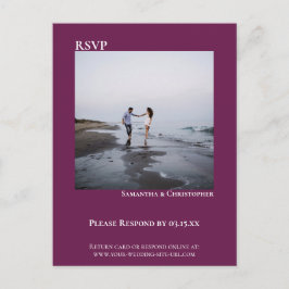 Cartão Postal RSVP de Casamento Simples do Gabinete Moderno de F