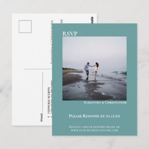 Cartão Postal RSVP de Casamento Simples e Simples de Foto Minima