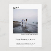 RSVP de Casamento Simples Moderno de Foto Minimali