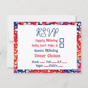 Cartão Postal RSVP de Casamento Único do Casal Anime