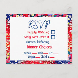 Cartão Postal RSVP de Casamento Único do Casal Anime