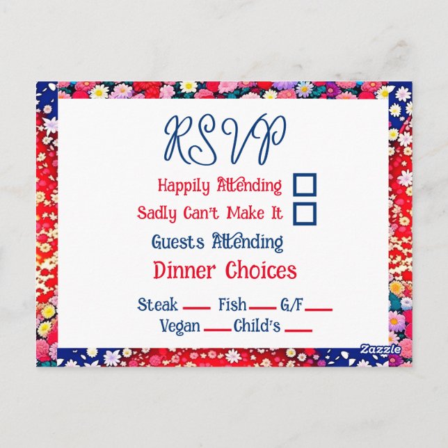 Cartão Postal RSVP de Casamento Único do Casal Anime (Verso)