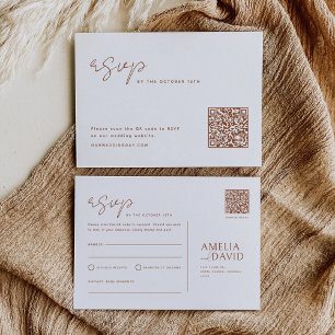 Cartão postal RSVP de Código QR Terracotta