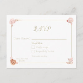 Cartão postal RSVP de conchas marítimas