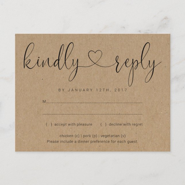 Cartão-postal RSVP de Convite - Conexão do Coração (Frente)