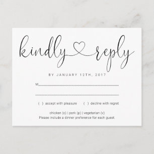 Cartão-postal RSVP de Convite - Conexão do Coração