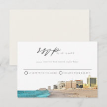 Cartão postal RSVP de Cores Aquáticas da CIDADE AT