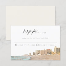 Cartão postal RSVP de Cores Aquáticas da CIDADE AT