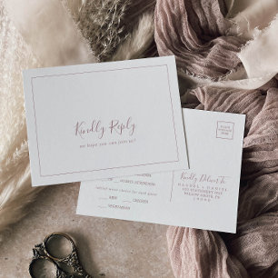 Cartão postal RSVP de escolha de menu Dourado mini