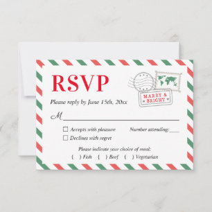 Cartão postal RSVP de Festa de casamento Natal