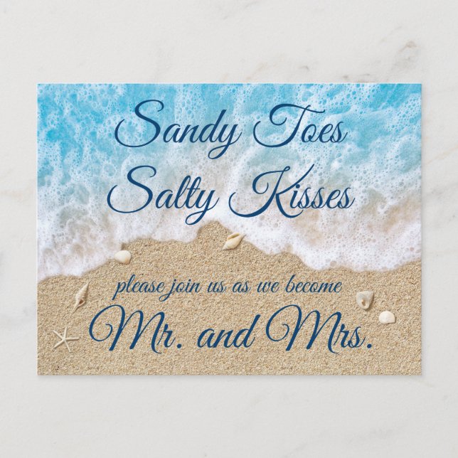 Cartão postal RSVP de Ondas de Praia Azul (Frente)