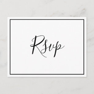 Cartão postal RSVP de Script Whimsical