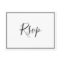 Cartão postal RSVP de Script Whimsical
