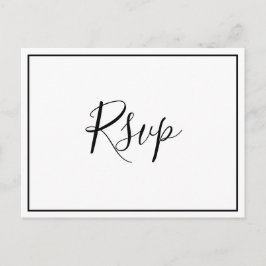 Cartão postal RSVP de Script Whimsical