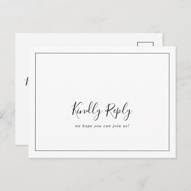 Cartão postal RSVP de Solicitação de Música Minima (Frente/Verso)