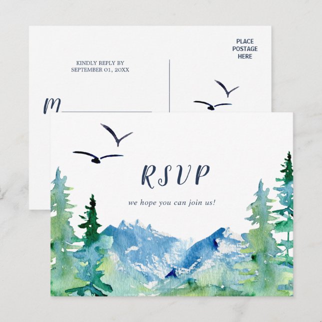 Cartão postal RSVP de Solicitação de Música Rocky  (Frente/Verso)