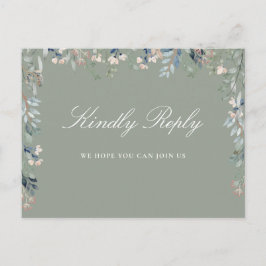 Cartão postal RSVP de Solicitação de Música Verde 