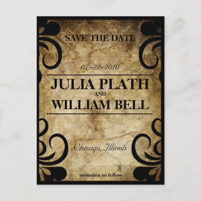 Cartão postal RSVP de Swirl Elegante (Frente)