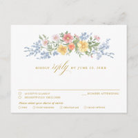 RSVP dourado Floral Jardim Ornamental de Primavera