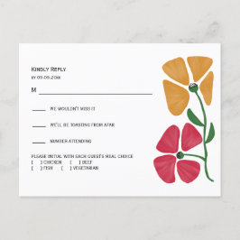 Cartão Postal RSVP e Combo Detalhes do Casamento Brilhante e Col