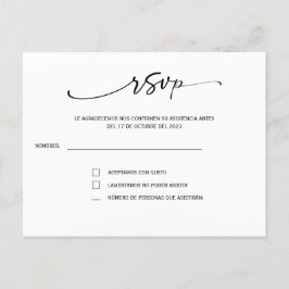 Cartão postal Rsvp en boda española
