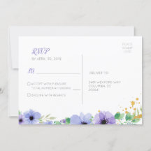Cartão postal RSVP Floral Romântico Roxado