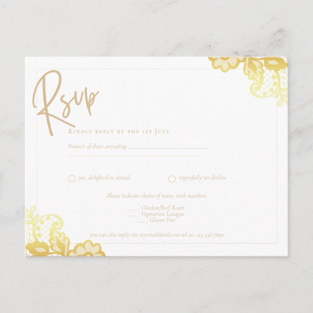 Cartão Postal RSVP IINVITE de Casamento de Todos em 1 de Orçamen (Frente)