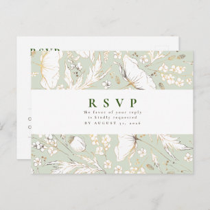 Cartão Postal RSVP Pos de Casamento de Flores Selvagens Retornad