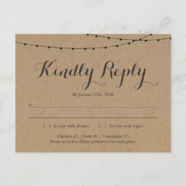 Cartão postal RSVP | Rustic Kraft