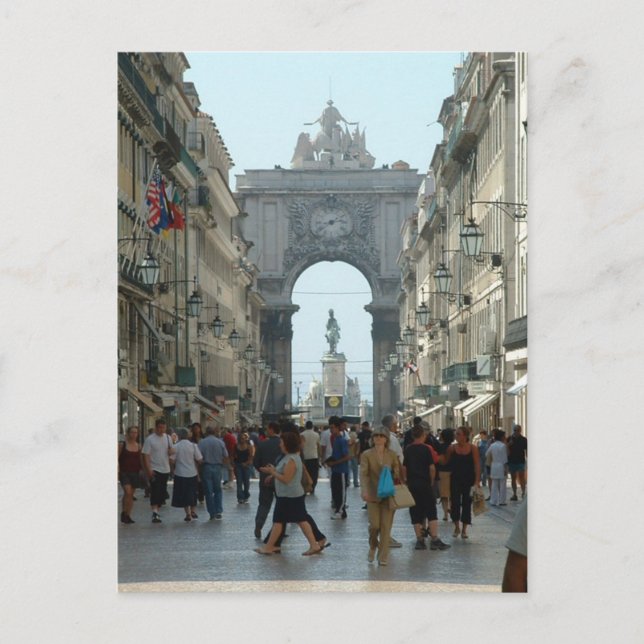 Cartão Postal Rua Augusta - Lisboa (Frente)