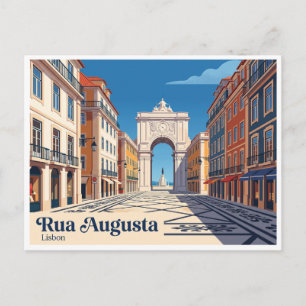 Cartão Postal Rua Augusta Lisboa Portugal