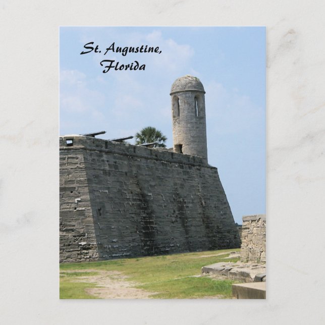 Cartão Postal Rua Augustine Florida fort castillo de san marcos (Frente)