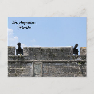 Cartão Postal Rua Augustine Florida fort castillo de san marcos