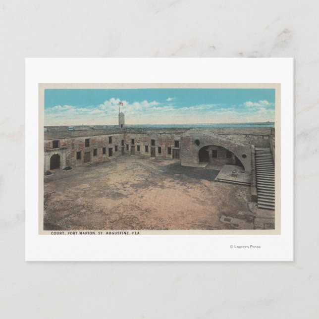 Cartão Postal Rua, Augustine, Flórida, Olho de Pássaro de Ft. Ma (Frente)