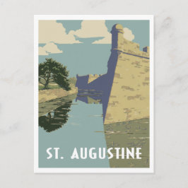 Cartão Postal Rua Augustine Florida viagens vintage