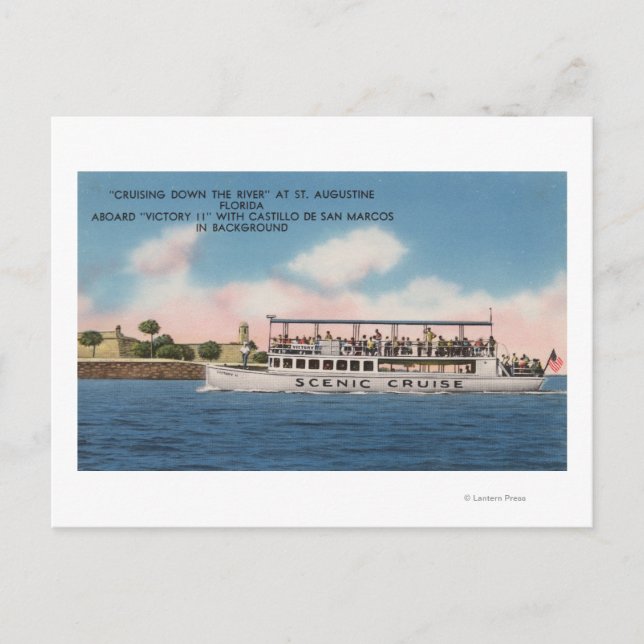 Cartão Postal Rua. Augustine, Flórida - Visão da Vitória (Frente)