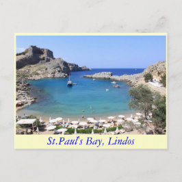 Cartão Postal Rua.Baía de Paul, Lindos