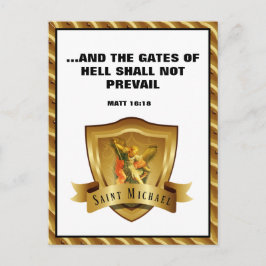 Cartão Postal Rua. BÍBLIA MICHAEL ARCHANGEL SCRIPTURE VERSSO Pos