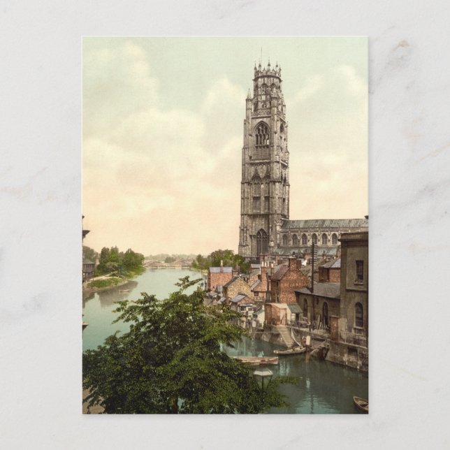 Cartão Postal Rua Botolph's Church, Lincolnshire, Inglaterra (Frente)