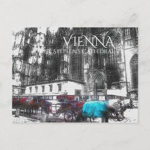 Cartão Postal Rua. Catedral de Stephen, Viena