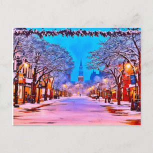 Cartão Postal Rua Church Burlington Vermont Inverno