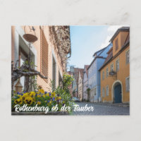 Rua colorida em Rothenburg ob der Tauber