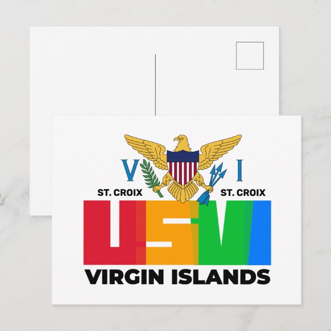 Cartão Postal RUA das Ilhas Virgens dos EUA Croix USVI Tropical  (Frente/Verso)