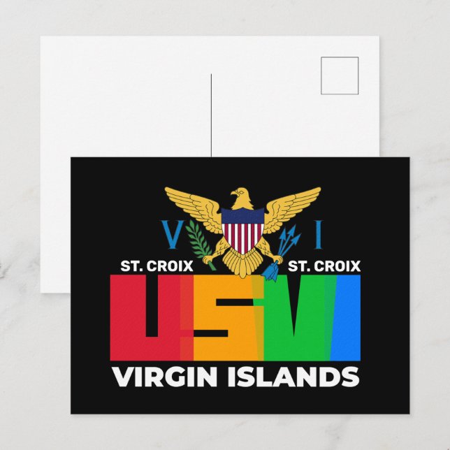 Cartão Postal RUA das Ilhas Virgens dos EUA Croix USVI Tropical (Frente/Verso)
